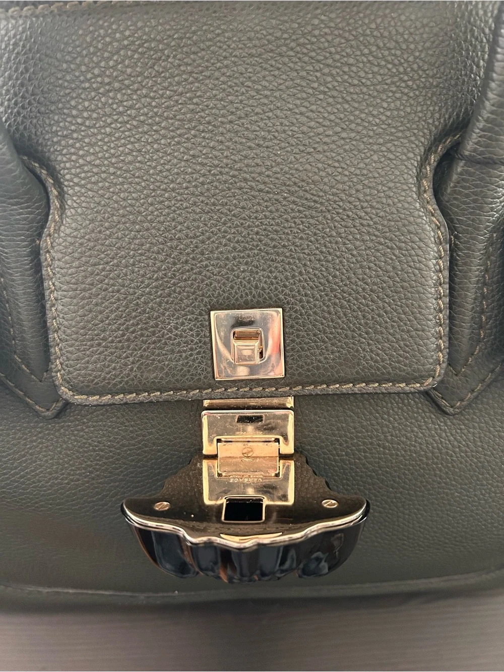 VERSACE Palazzo Empire charcoal green black Medusa crossbody satchel bag - Picture 6 of 11